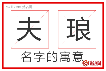 夫琅的名字含义