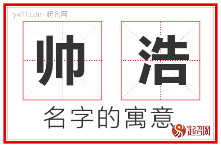 帅浩的名字含义