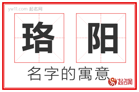 珞阳的名字含义