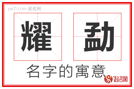 耀勐的名字含义