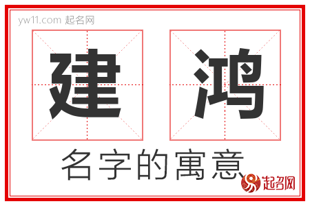 建鸿的名字含义