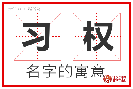 习权的名字含义