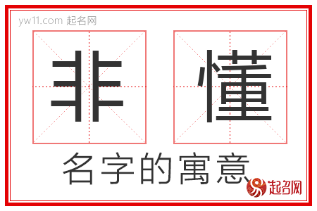 非懂的名字寓意