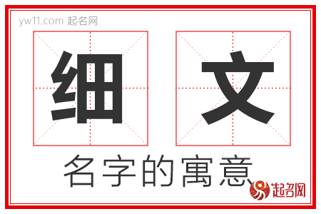 细文的名字含义