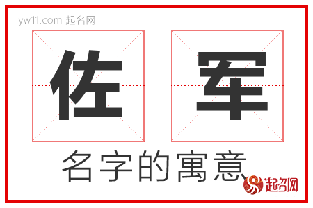 佐军的名字寓意