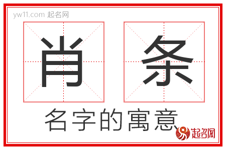 肖条的名字解释