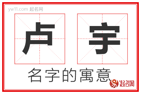 卢宇的名字寓意