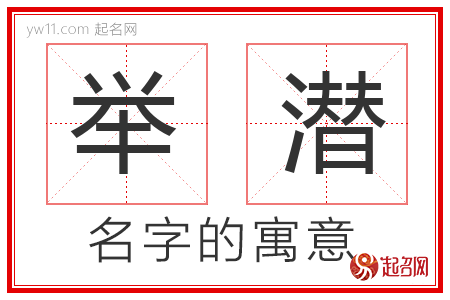 举潜的名字含义