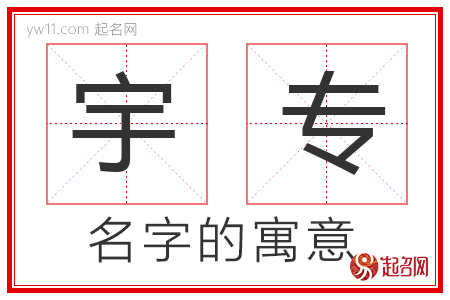 宇专的名字寓意