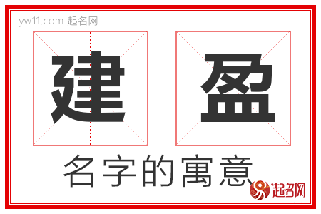 建盈的名字含义