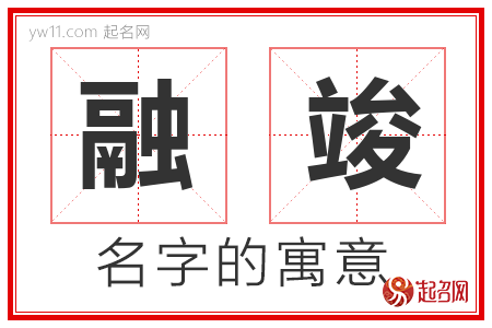 融竣的名字含义