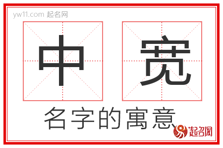 中宽的名字解释