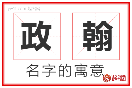 政翰的名字含义