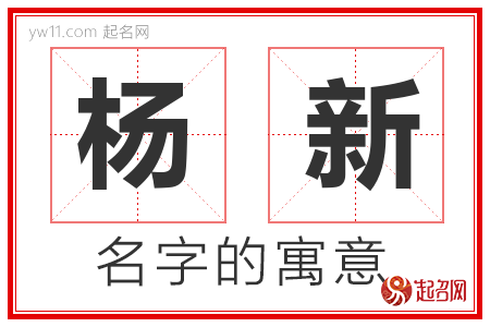 杨新的名字解释