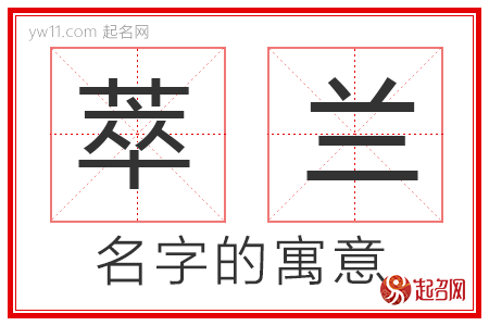 萃兰的名字解释