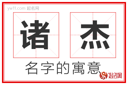 诸杰的名字含义