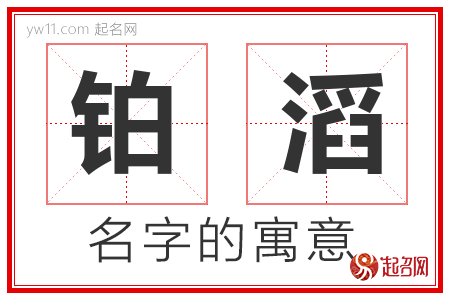 铂滔的名字含义