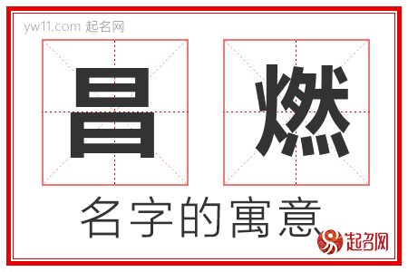 昌燃的名字含义