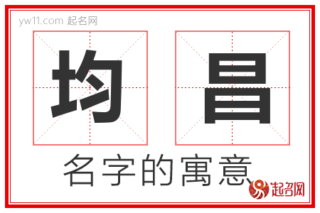 均昌的名字含义