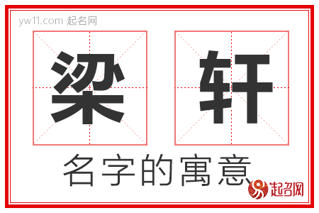 梁轩的名字含义