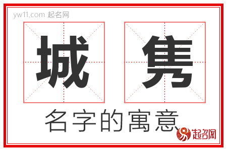 城隽的名字含义