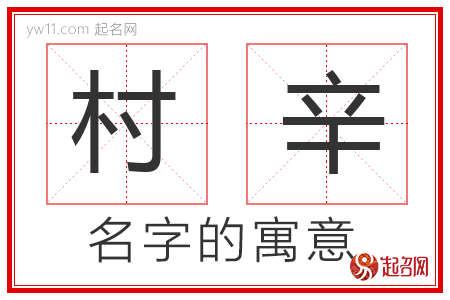 村辛的名字含义