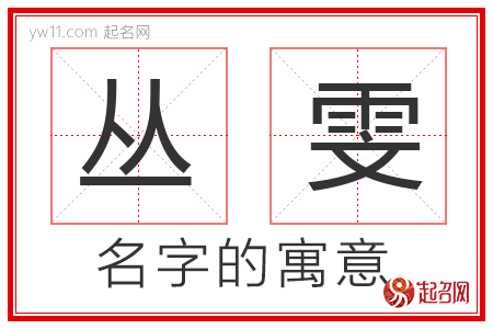 丛雯的名字寓意