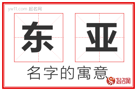 东亚的名字解释