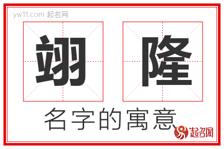 翊隆的名字含义