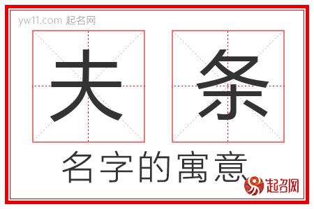 夫条的名字含义