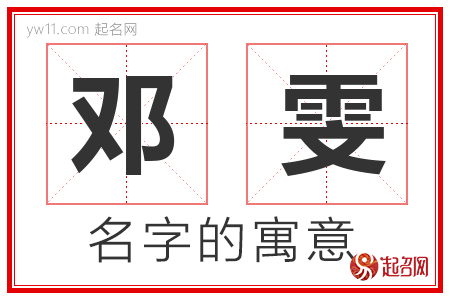 邓雯的名字含义