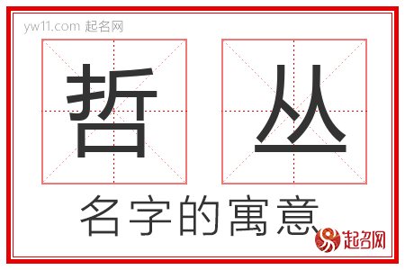 哲丛的名字含义