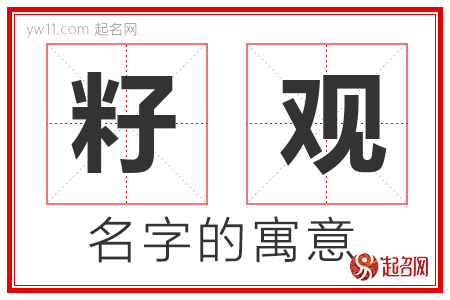 籽观的名字含义