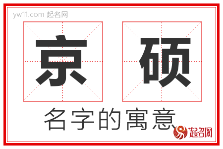 京硕的名字含义