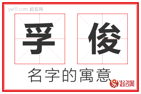 孚俊的名字含义