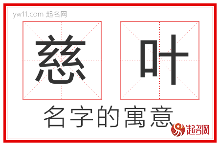 慈叶的名字含义