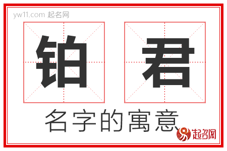 铂君的名字含义