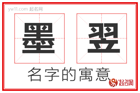 墨翌的名字解释