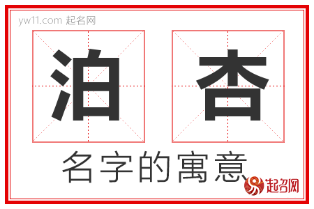 泊杏的名字含义