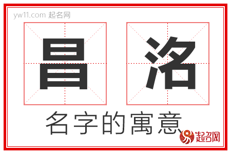 昌洺的名字含义