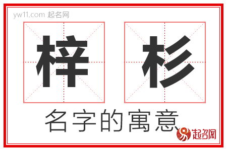 梓杉的名字解释