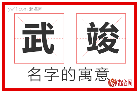 武竣的名字含义