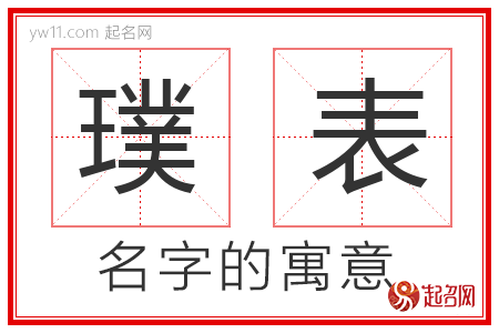 璞表的名字解释