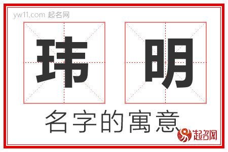 玮明的名字含义