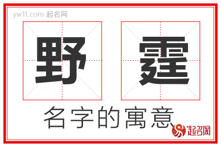 野霆的名字含义