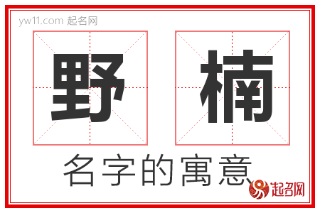 野楠的名字含义