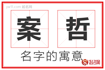 案哲的名字寓意