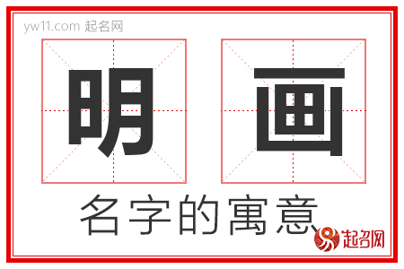 明画的名字含义