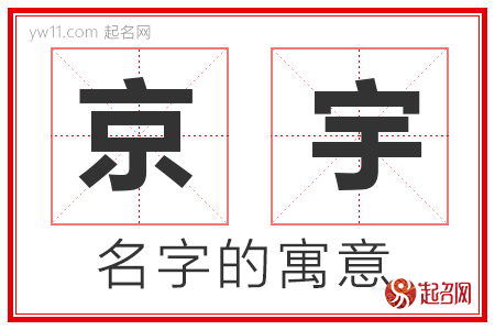 京宇的名字寓意