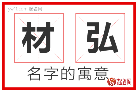 材弘的名字含义